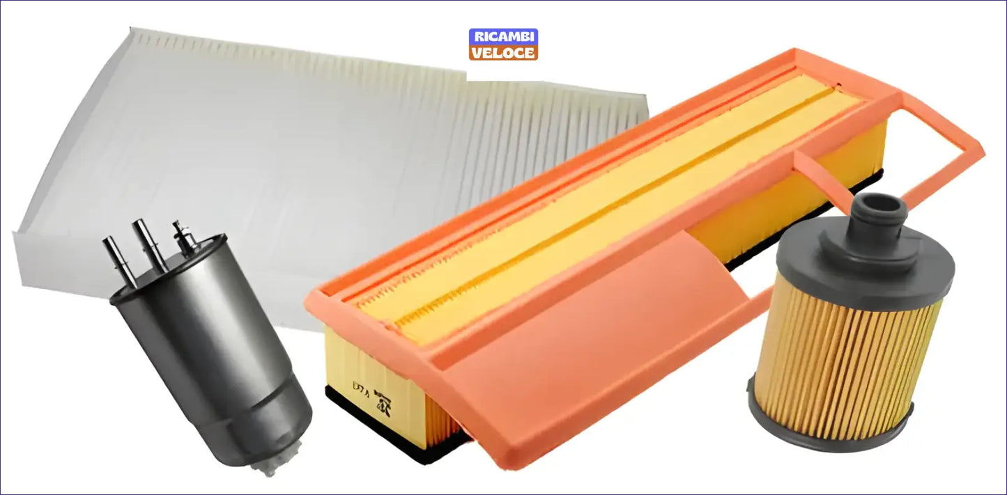 KIT 4 FILTRI TAGLIANDO FIAT GRANDE PUNTO 199 1.3 MULTIJET 90 CV per Impianto UFI - Ricambi veloce