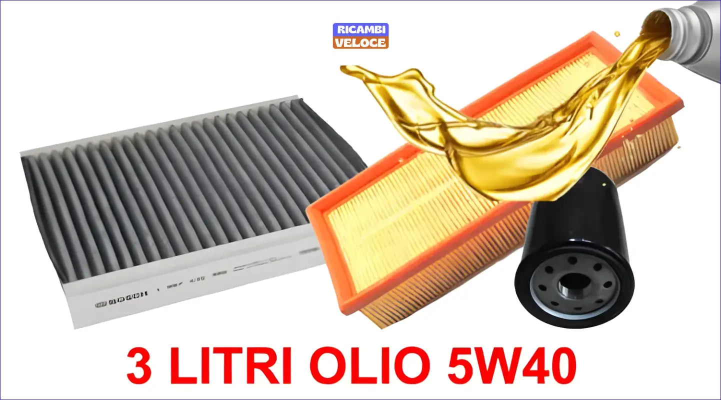 KIT 3 FILTRI TAGLIANDO OLIO 5W40 FIAT NEW 500 per FORD KA 1.2 BENZINA - Ricambi veloce