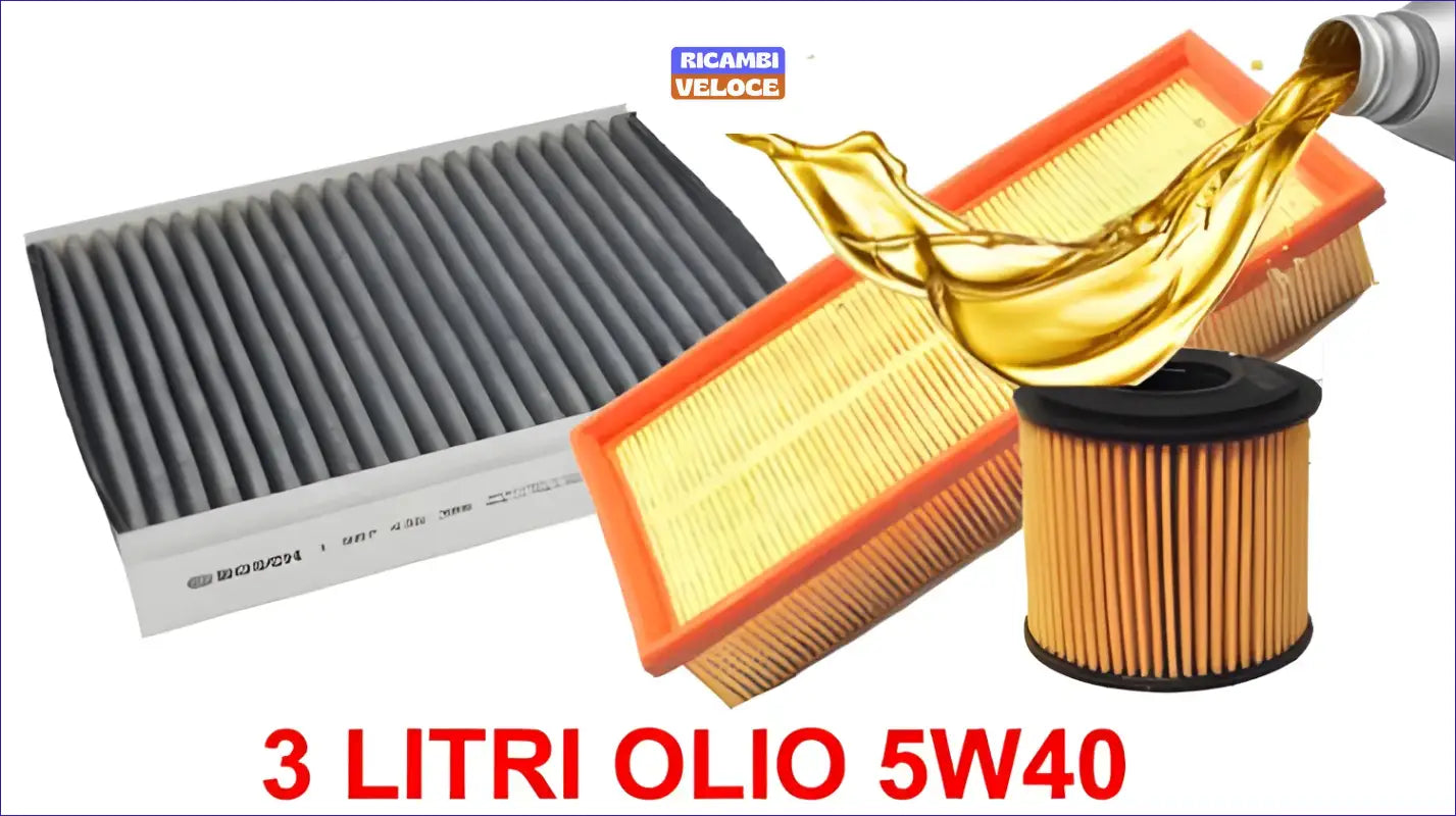 KIT 3 FILTRI TAGLIANDO OLIO 5W40 VOLKSWAGEN VW POLO 1.2 BENZINA - Ricambi veloce