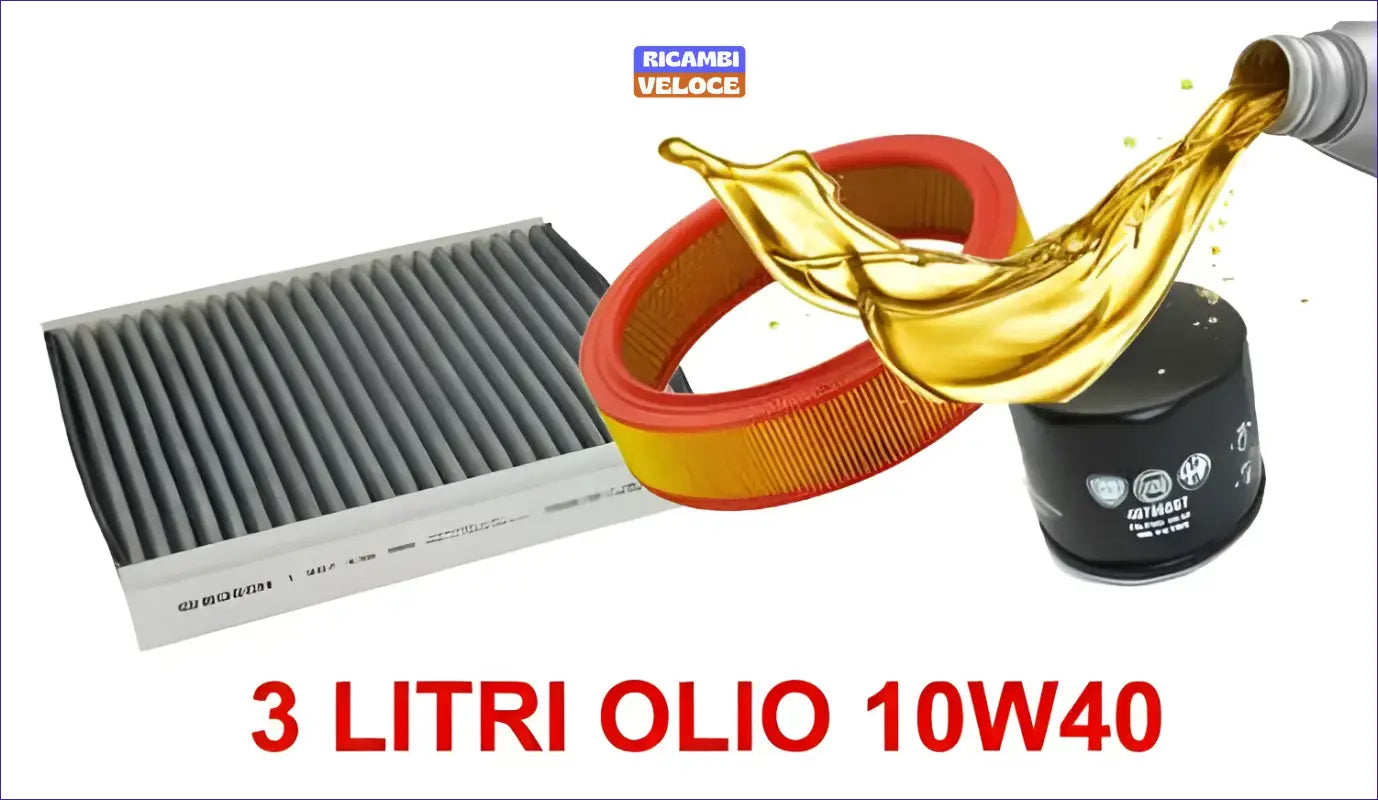 KIT 3 FILTRI TAGLIANDO OLIO 10W40 FIAT PUNTO 188 DEL 1999 DOBLò 1.2 8V BENZINA - Ricambi veloce