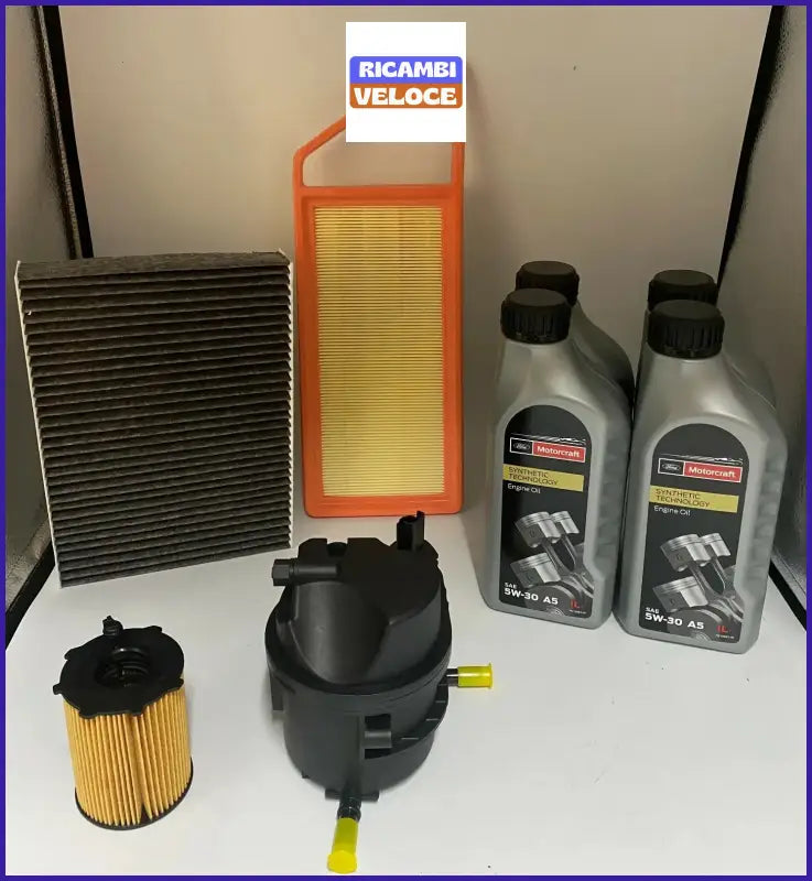 KIT TAGLIANDO 4 FILTRI 6 LT OLIO FORD MOTORCRAFT 5W30 FIESTA V FUSION 1.4 TDCI - Ricambi veloce