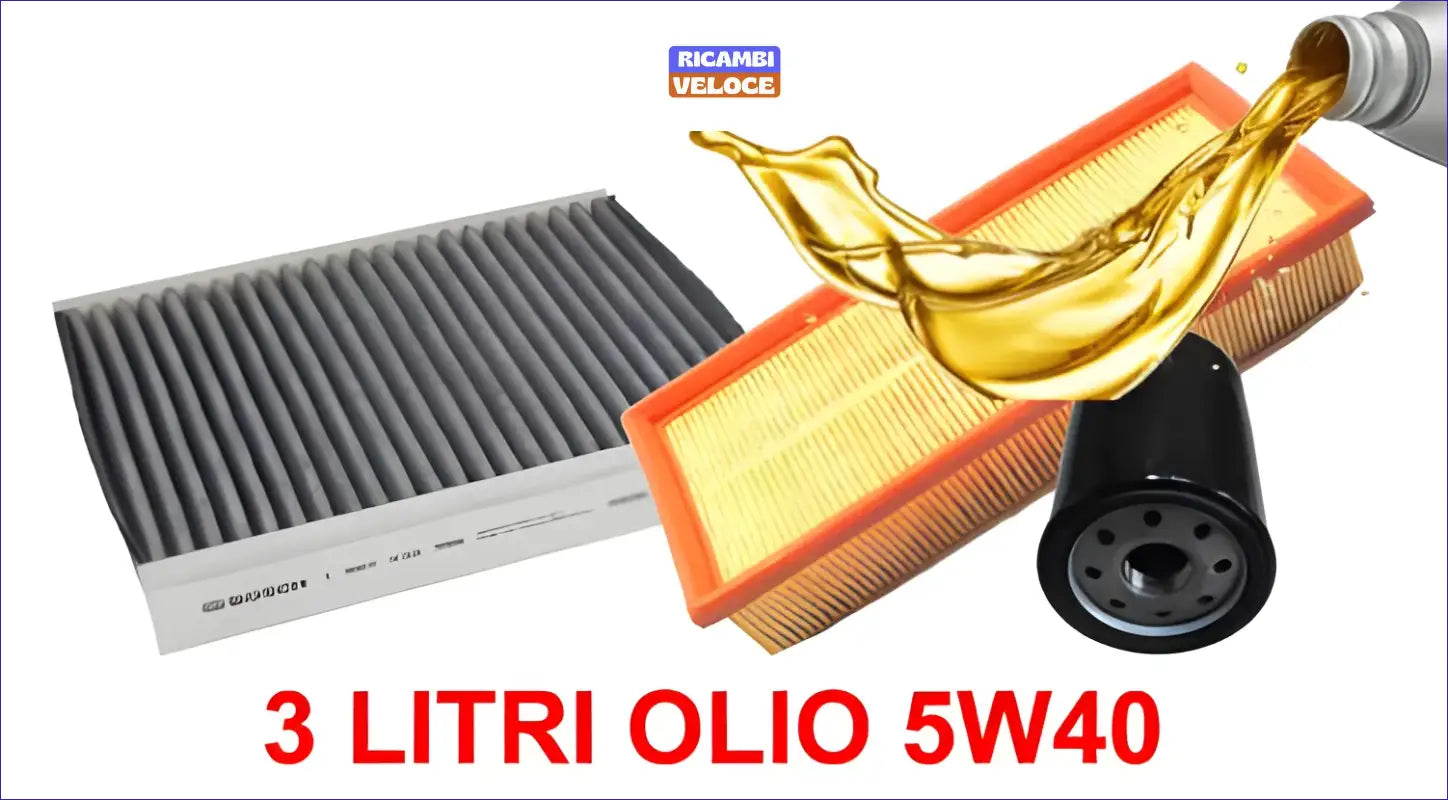 KIT 3 FILTRI TAGLIANDO OLIO 5W40 FIAT PANDA 169 2003 1.2 BENZINA - Ricambi veloce