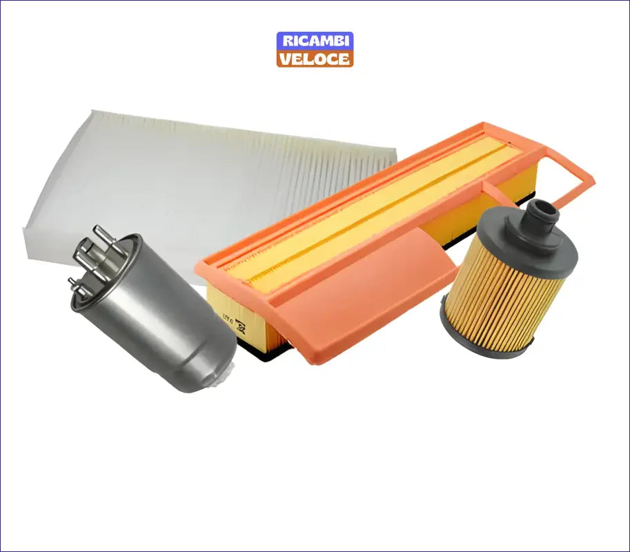 KIT 4 FILTRI TAGLIANDO FIAT GRANDE PUNTO 199 1.3 MTJ 75 CV per impianto UFI - Ricambi veloce