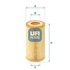 UFI 25.001.00 Filtro olio - Cartuccia filtro