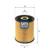 UFI 25.034.00 Filtro olio - Cartuccia filtro