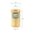 UFI 25.003.00 Filtro olio - Cartuccia filtro