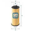 UFI 25.185.00 Filtro olio - Cartuccia filtro